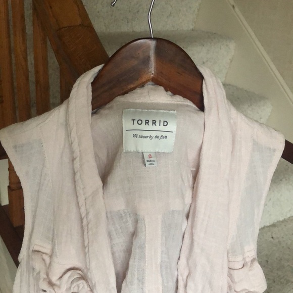 Torrid Gauzy Drape Front Vest - Picture 4 of 13